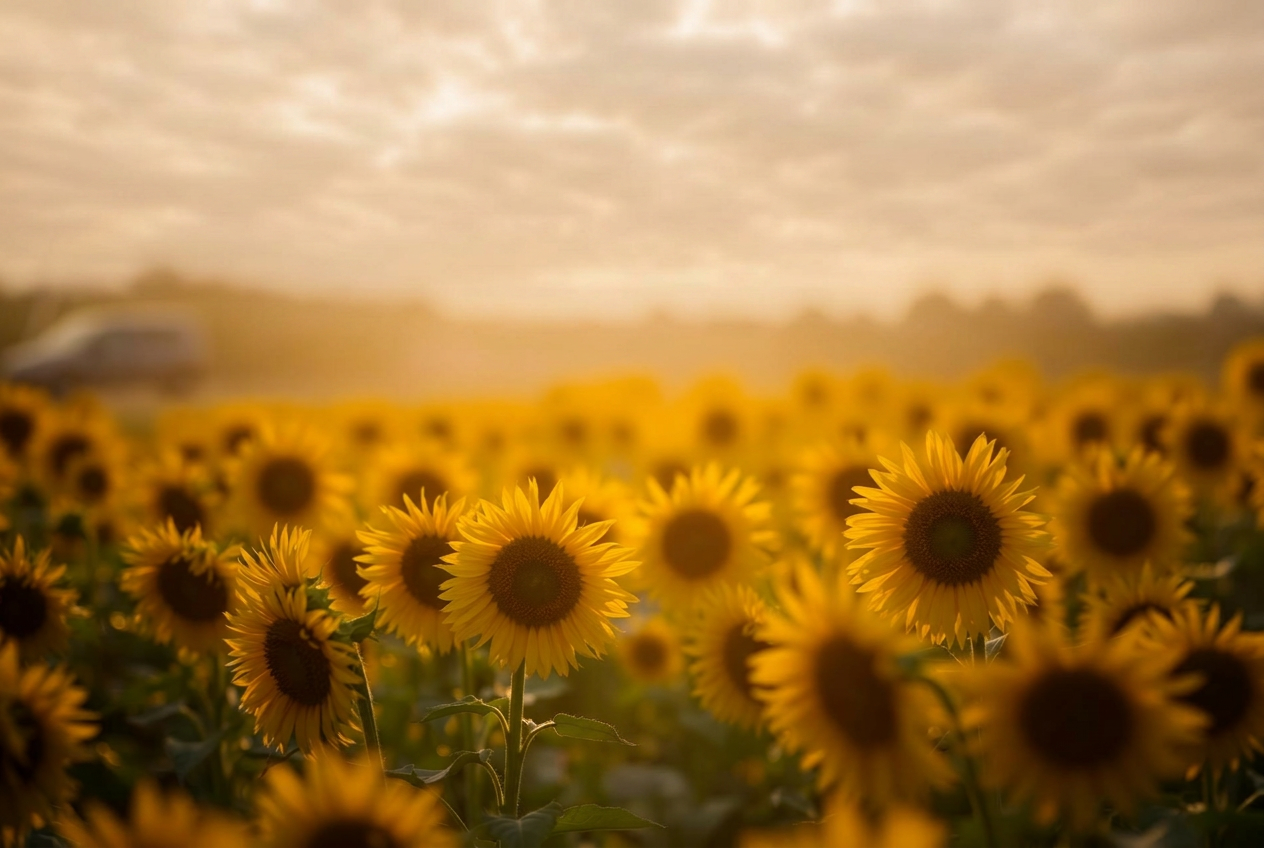 Sunflower field at sunrise representing whole healing and kingdom living